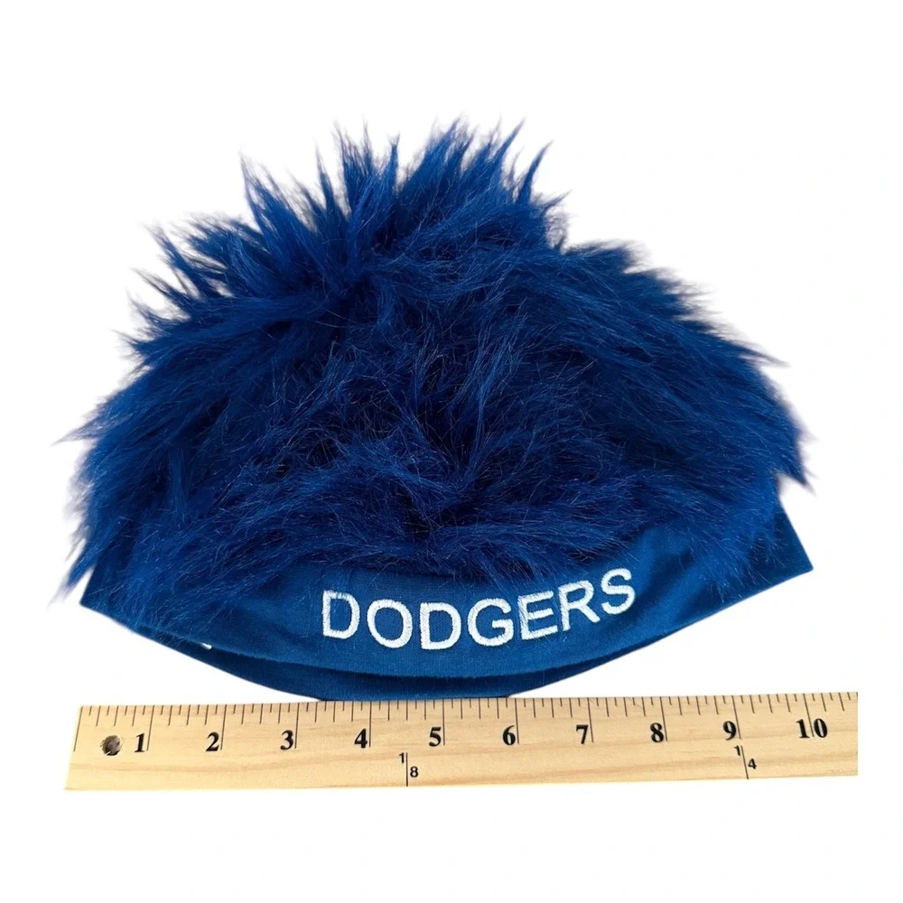 Dodgers Fuzz Head Wig Youth‎ One Size Blue Novelty Hat Costume Fan Gear